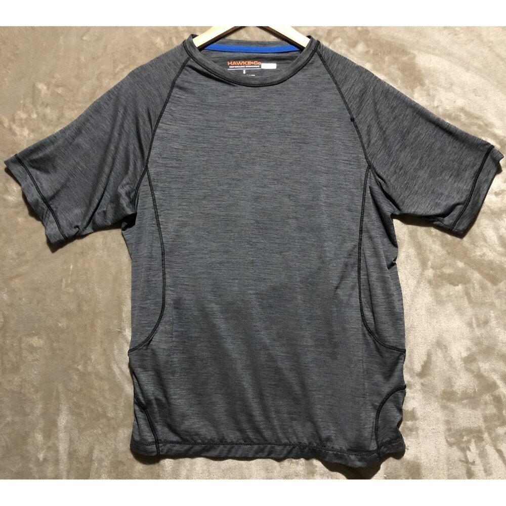 Hawke & Co Performance Sportswear T shirt Mens Size S Gray Stretch (0184)